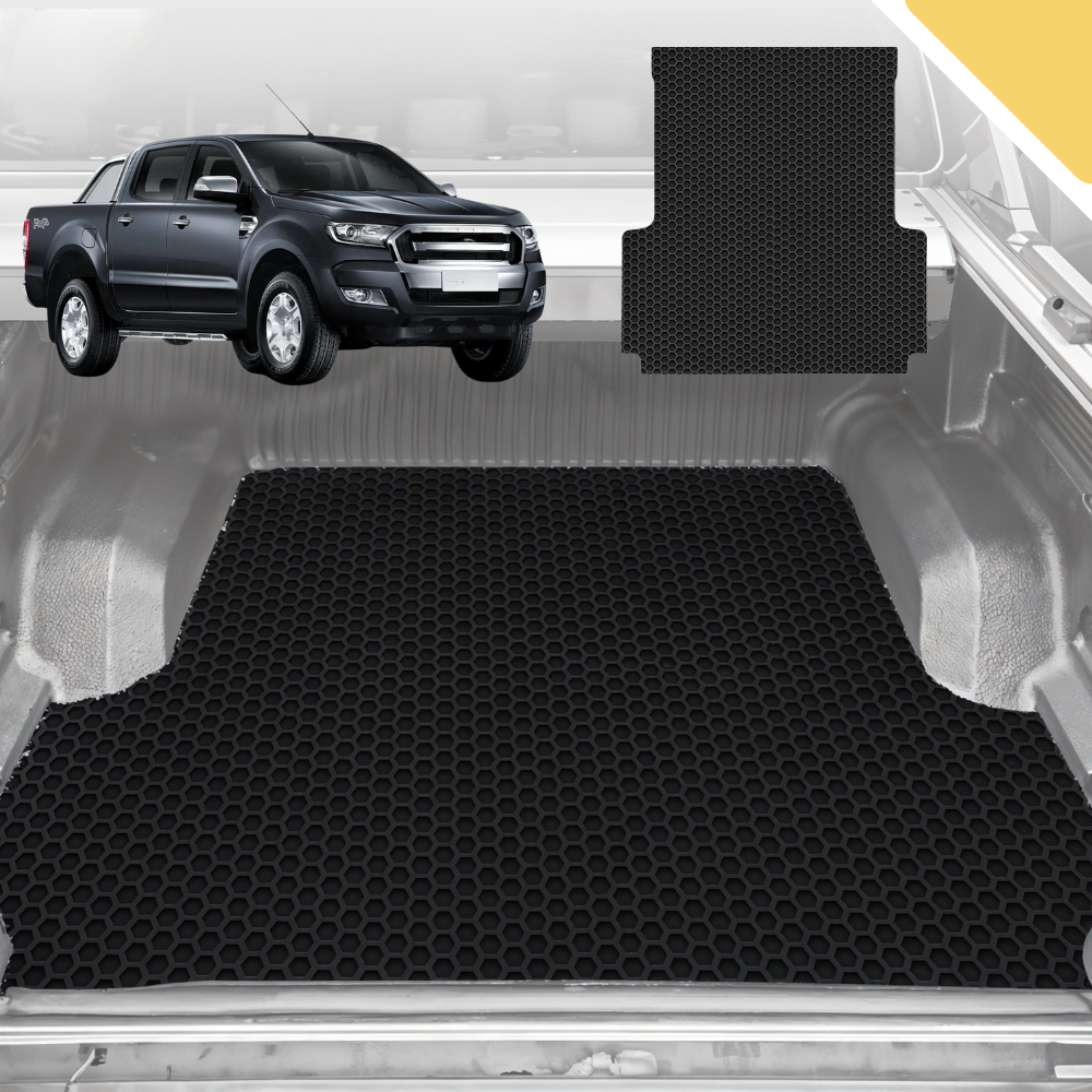 Outback GT 6D Pro Ute Tub Mat for Ford Ranger (PX Dual Cab Ute) 2012-2015 (with Plastic tub Liner) - Black