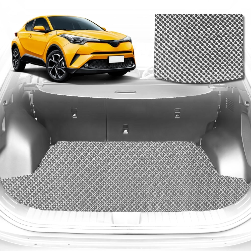 6D Diamond Car Boot Mat for Toyota C-HR 2017-Current-Cargo Mat-Grey-Outback GT