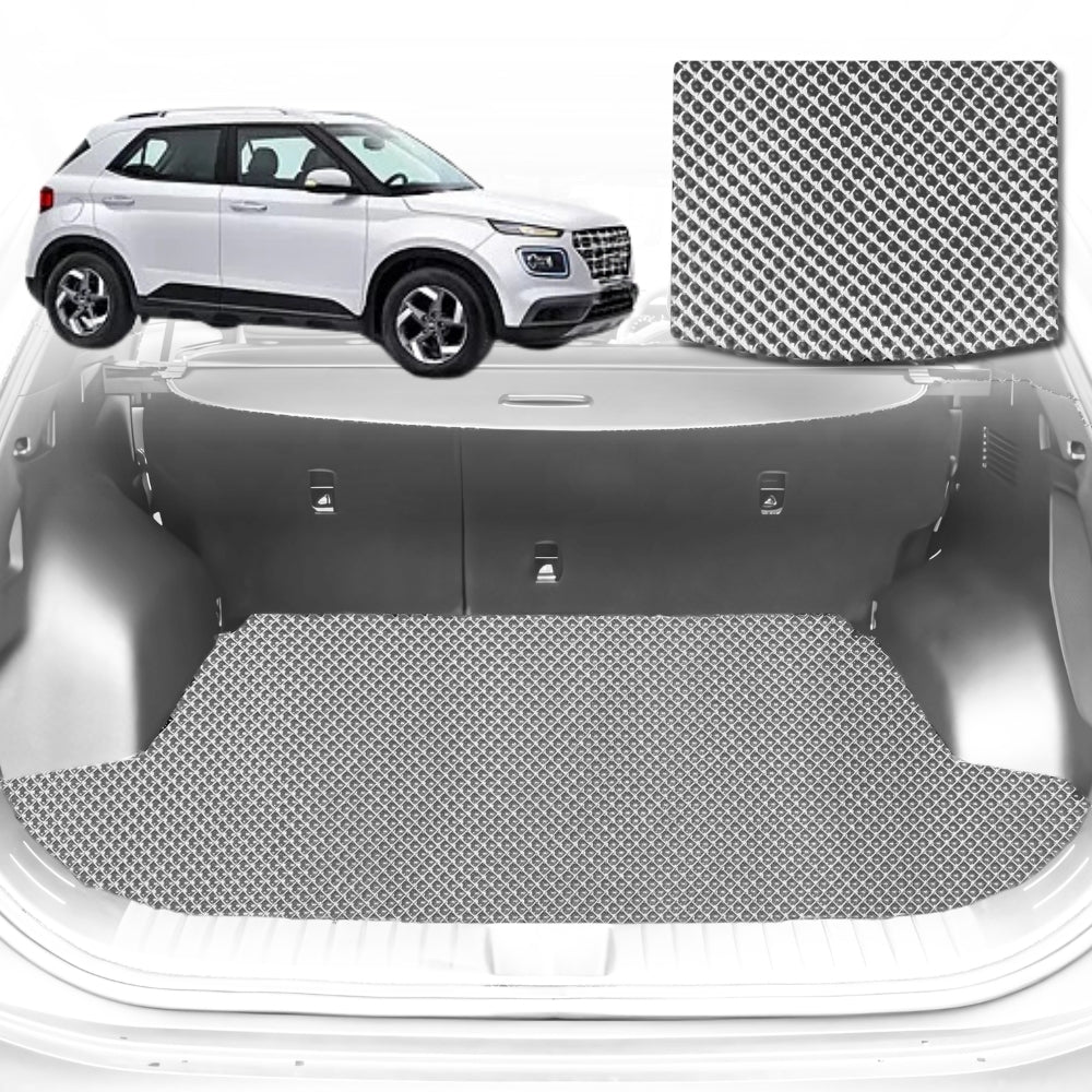 6D Diamond Car Boot Mat for Hyundai Venue 2019-Current-Cargo Mat-Grey-Outback GT