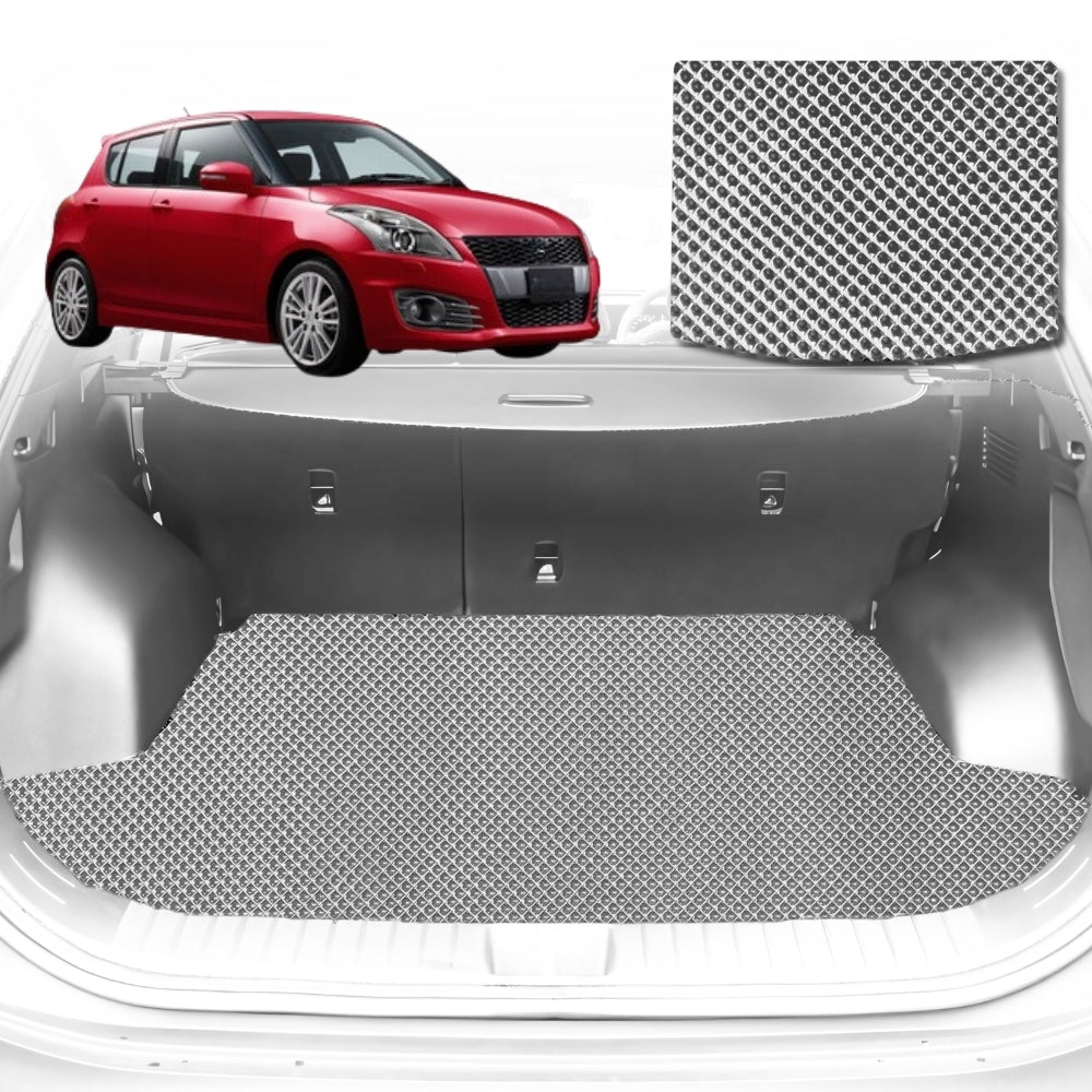 6D Diamond Car Boot Mat for Suzuki Swift 2017-Current-Cargo Mat-Grey-Outback GT