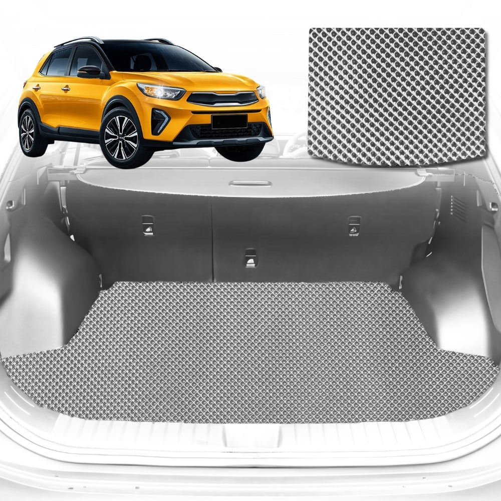 6D Diamond Car Boot Mat for Kia Stonic 2021-Current-Cargo Mat-Grey-Outback GT