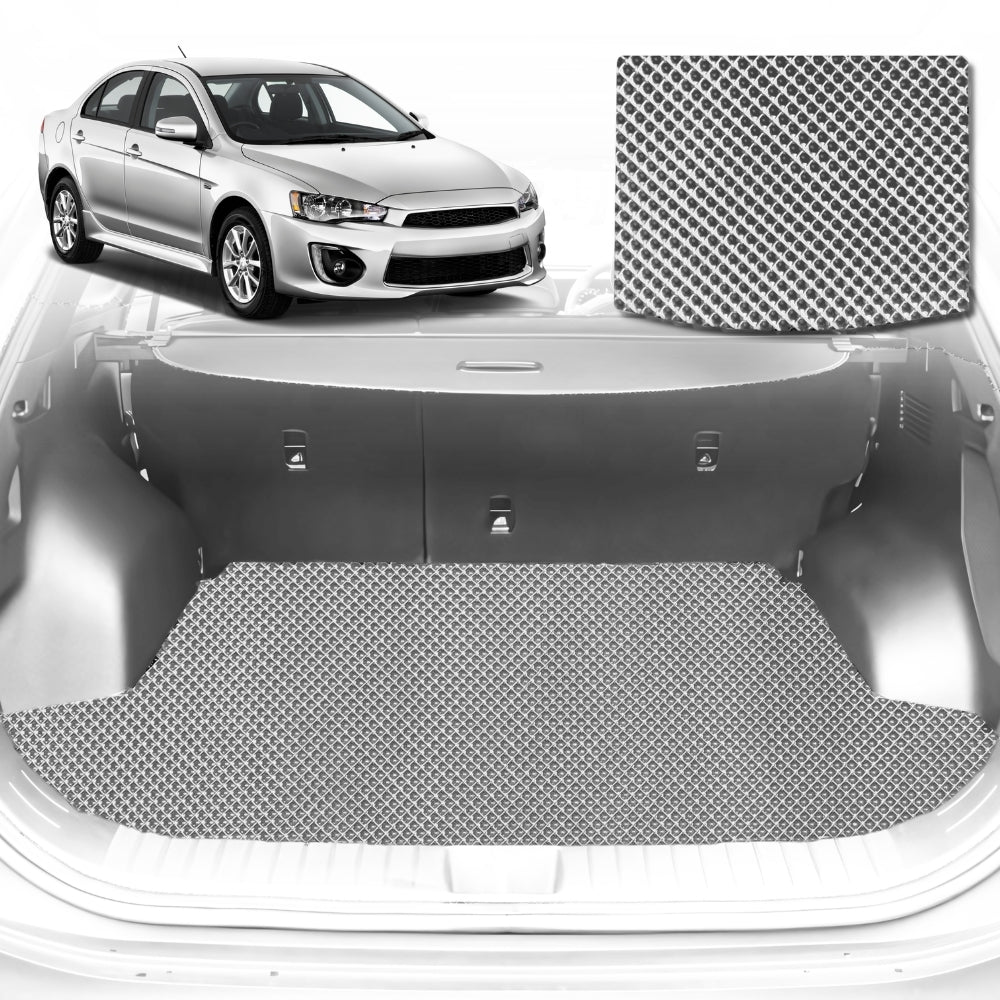 6D Diamond Car Boot Mat for Mitsubishi Lancer Manual (CJ)2007-2017-Cargo Mat-Grey-Outback GT