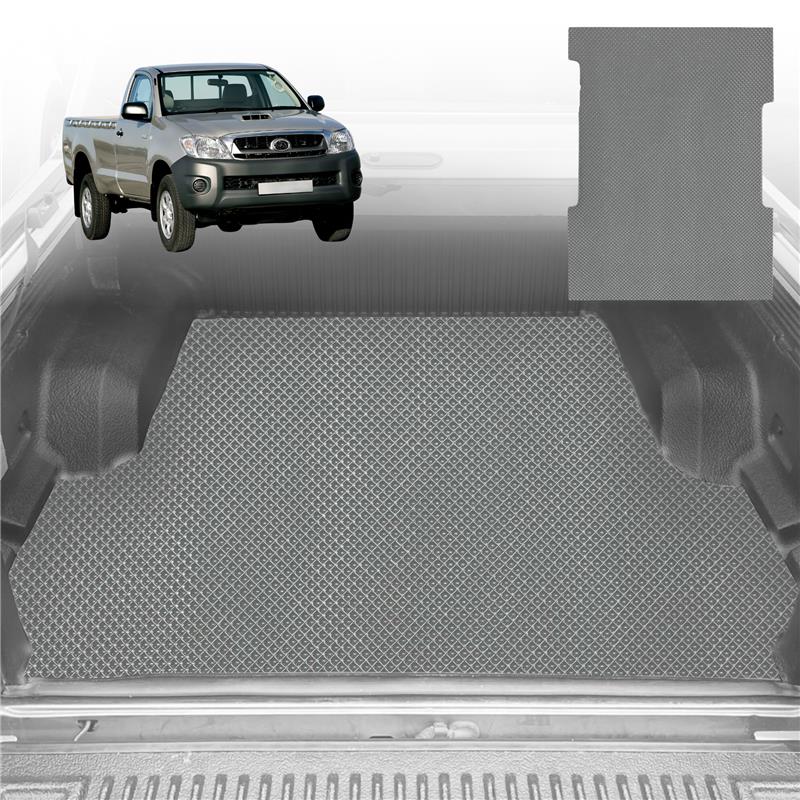 6D Diamond Ute Tub Mat for Toyota Hilux Single Cab 2005-2015 (with spray on liner or no liner) - Grey