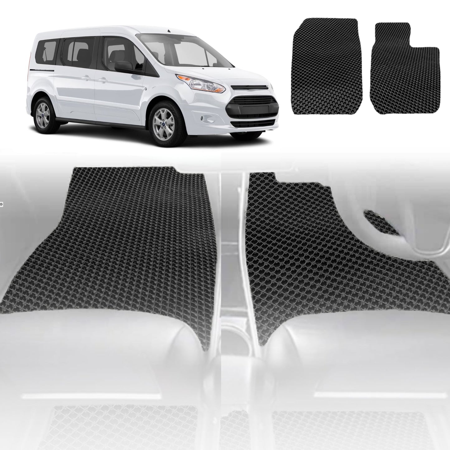 6D Diamond Car Floor Mats for Ford Transit Cab 2014-Current-Outback GT