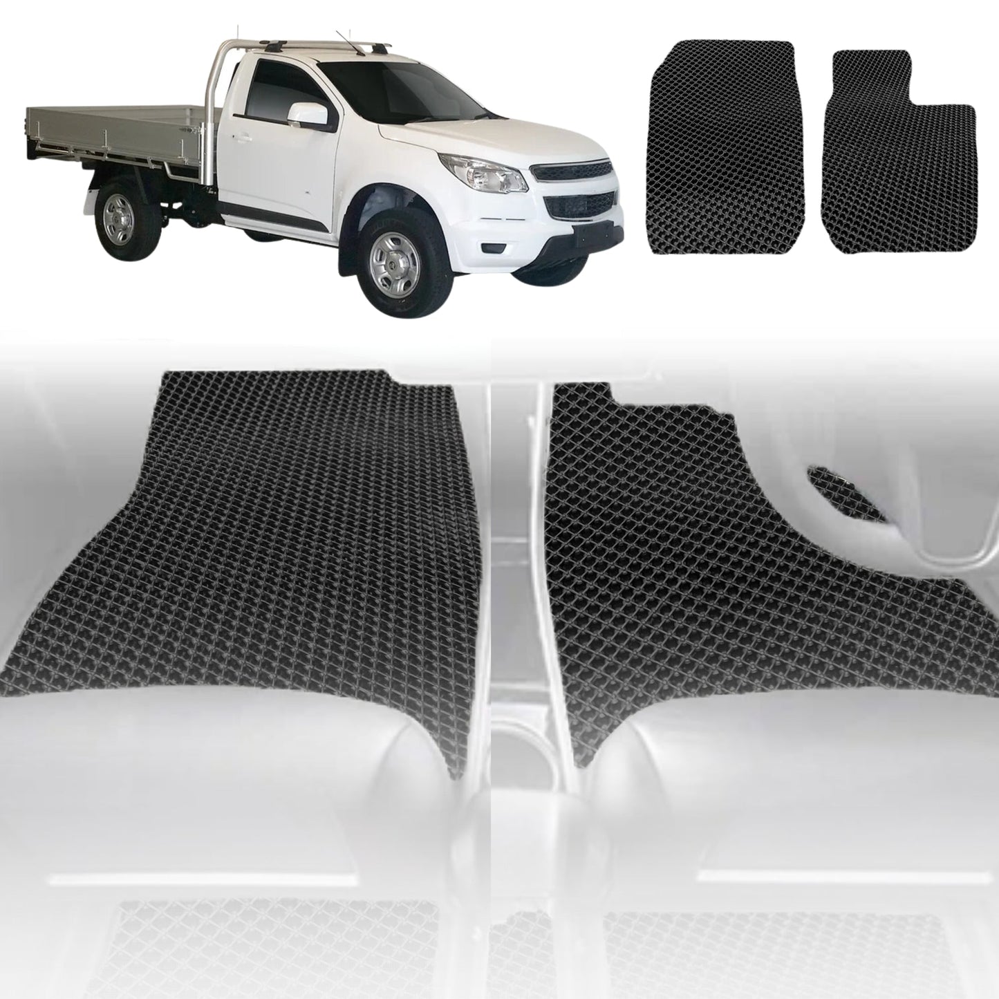 6D Diamond Car Floor Mats for Holden Colorado Ute Single Cab 2012-2016-Outback GT