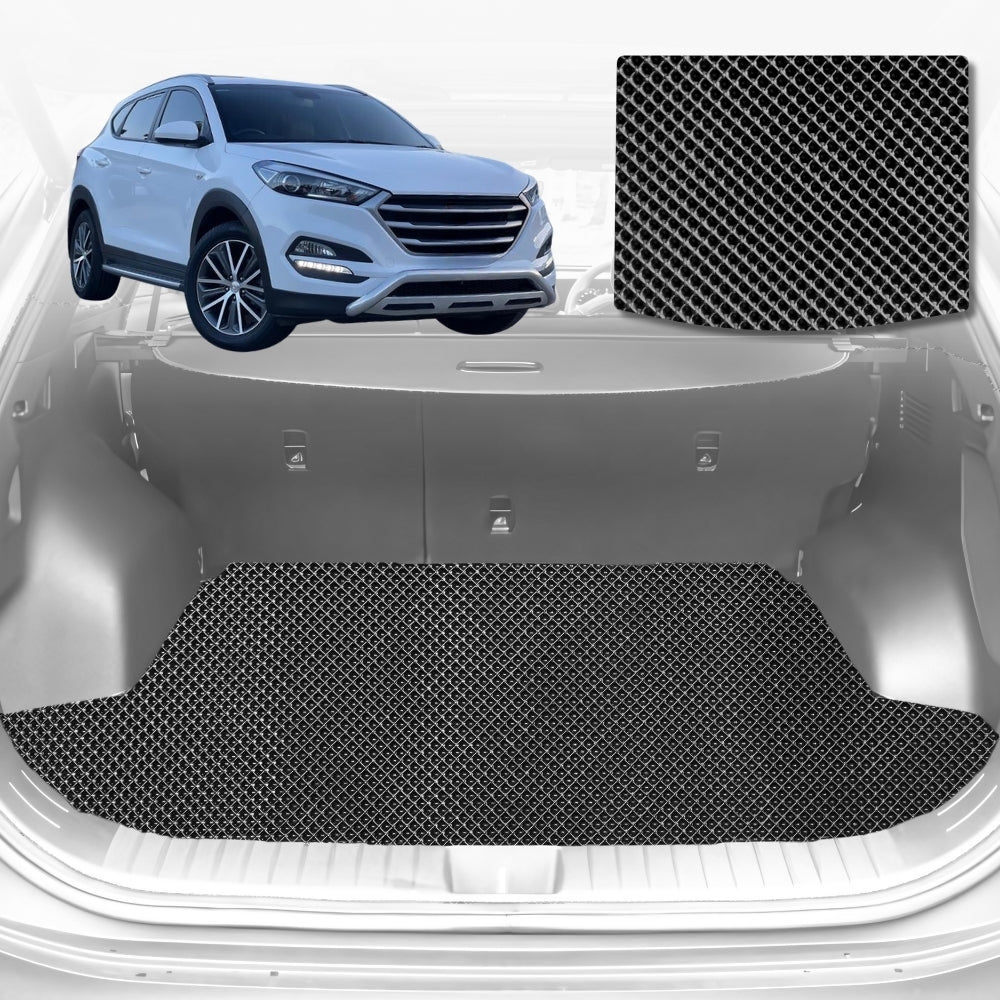 6D Diamond Car Boot Mat for Hyundai Tucson (TL)2015-2020-Cargo Mat-Black-Outback GT