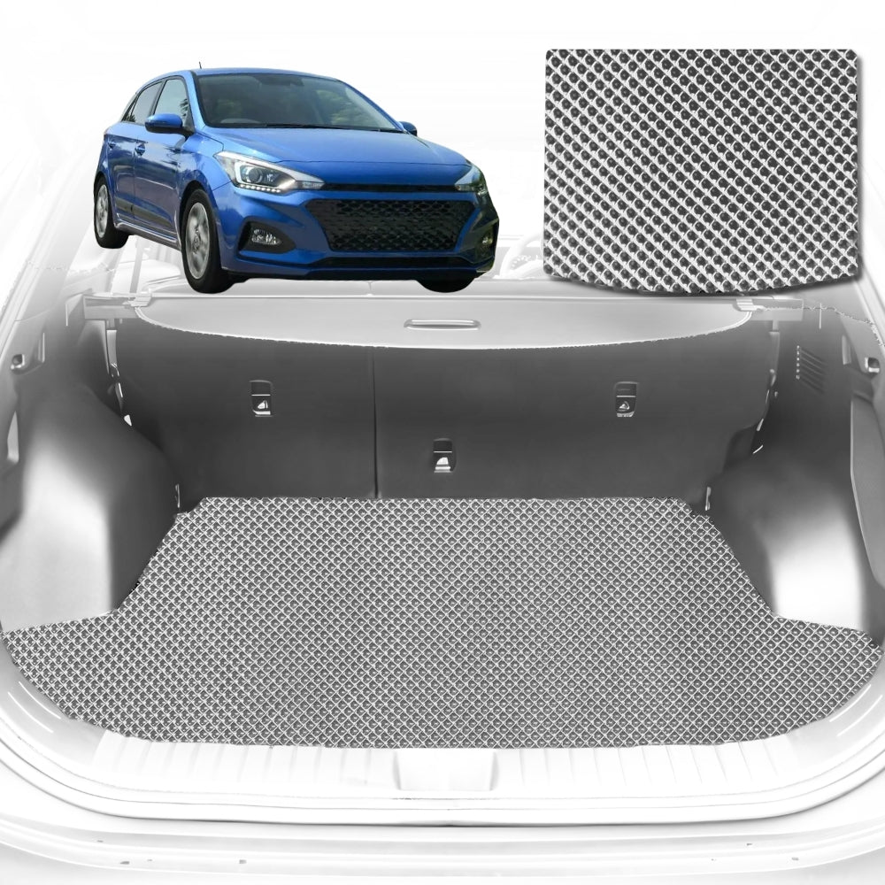 6D Diamond Car Boot Mat for Hyundai i20 (PB/PBT)2008-2015-Cargo Mat-Grey-Outback GT