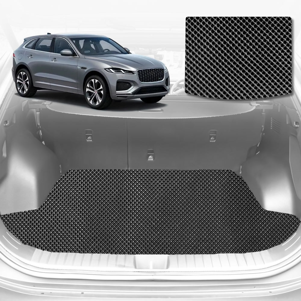 6D Diamond Car Boot Mat for Jaguar F-PACE X7612016-Current-Cargo Mat-Black-Outback GT