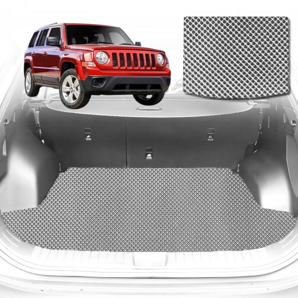 6D Diamond Car Boot Mat for Jeep Patriot MK2006-2015-Cargo Mat-Grey-Outback GT