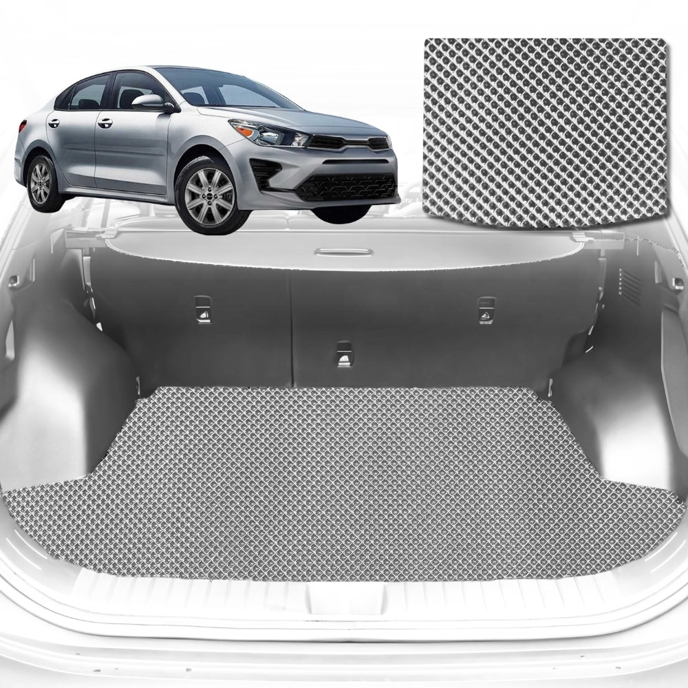 6D Diamond Car Boot Mat for Kia Rio (YB SC)2016-Current-Cargo Mat-Grey-Outback GT