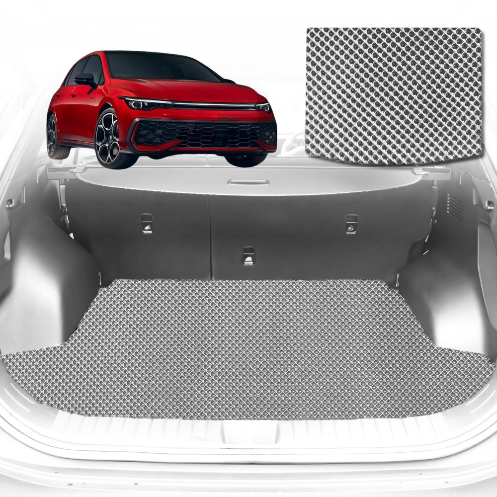 6D Diamond Car Boot Mat for VolksWagen Golf Hatch/Wagon (MK8)2021-Current-Wagon-Cargo Mat-Grey-Outback GT