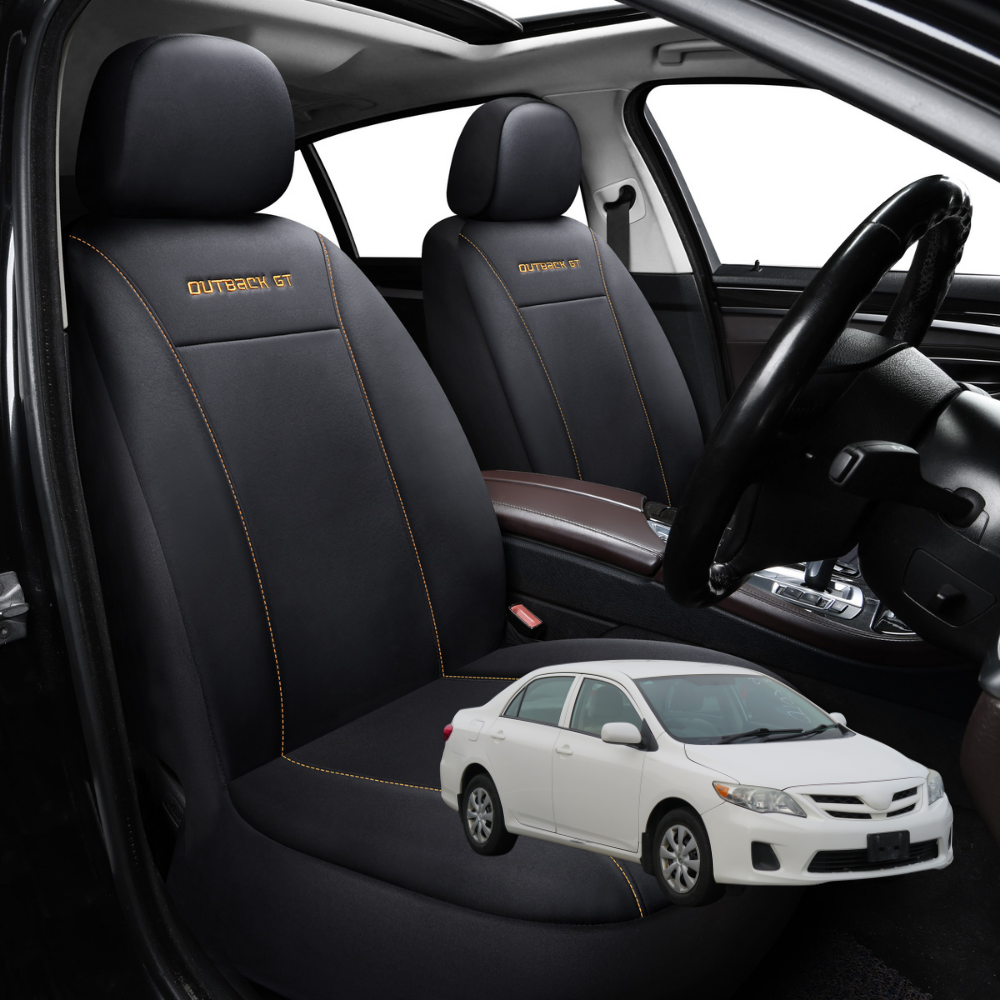 Car Seat Cover for Toyota Corolla 2007 - 2012 Hatch/Sedan (E140/150) - Black-Front Only