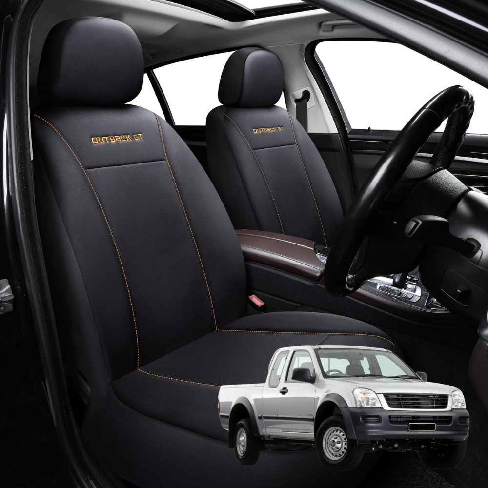 Car Seat Cover for Holden Rodeo 2003 - 2008 (2-Door Regular Cab and Extended Cab) - Black-Front Only