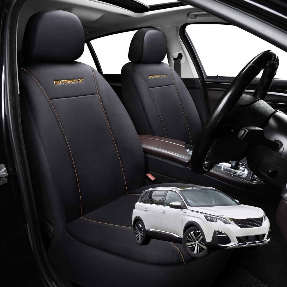 Car Seat Cover for Peugeot 5008 SUV 2017 - Current (P87) - Black-Front Only