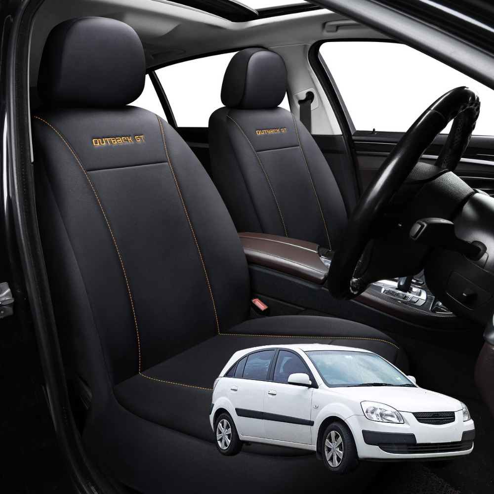 Car Seat Cover for Kia Rio 2005 - 2011 (JB) - Black-Front Only