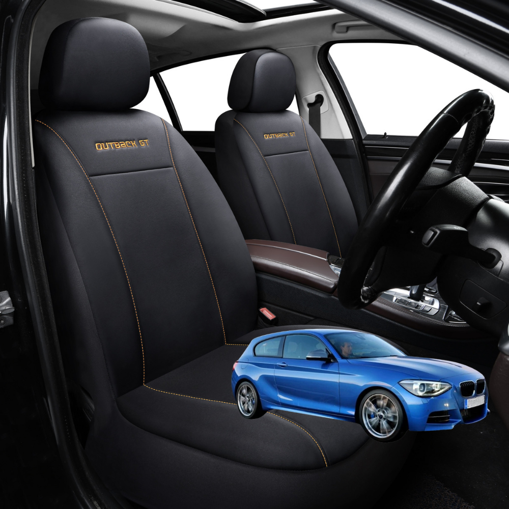 Car Seat Cover for BMW 1 Series 3-Door 2011 - 2019 (F21) - Black-Front Only