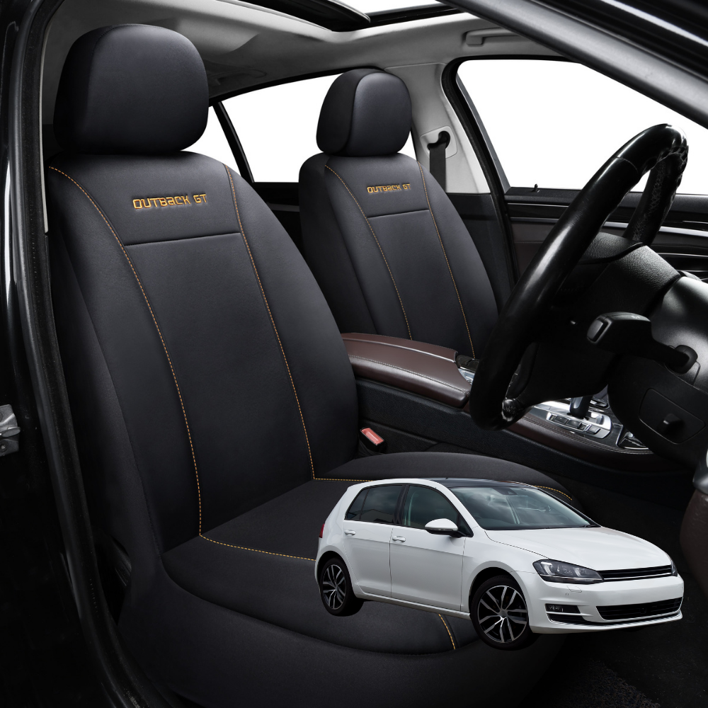 Car Seat Cover for VolksWagen Golf 2013 - 2021 Hatch/Wagon (MK7) - Black-Front Only
