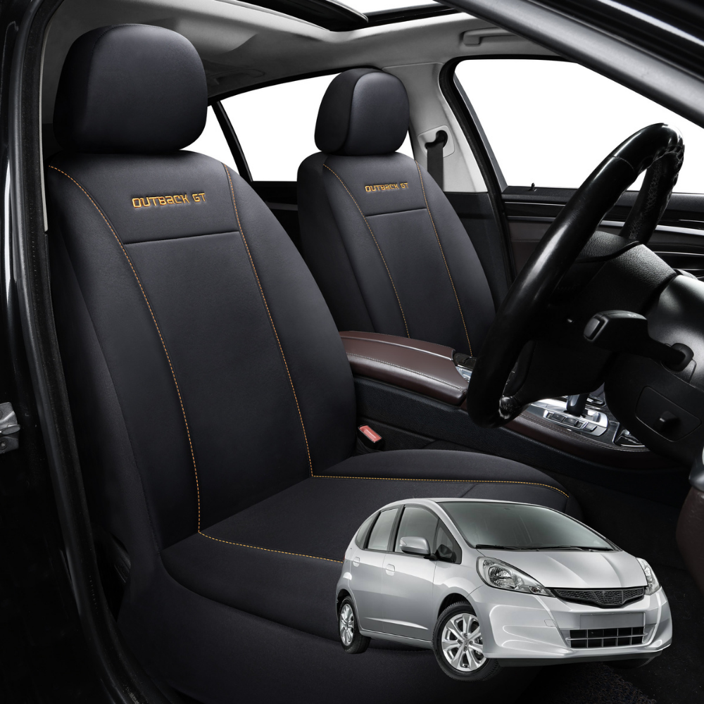 Car Seat Cover for Honda Jazz 2008 - 2014 (FIT GE/GG) - Black-Front Only