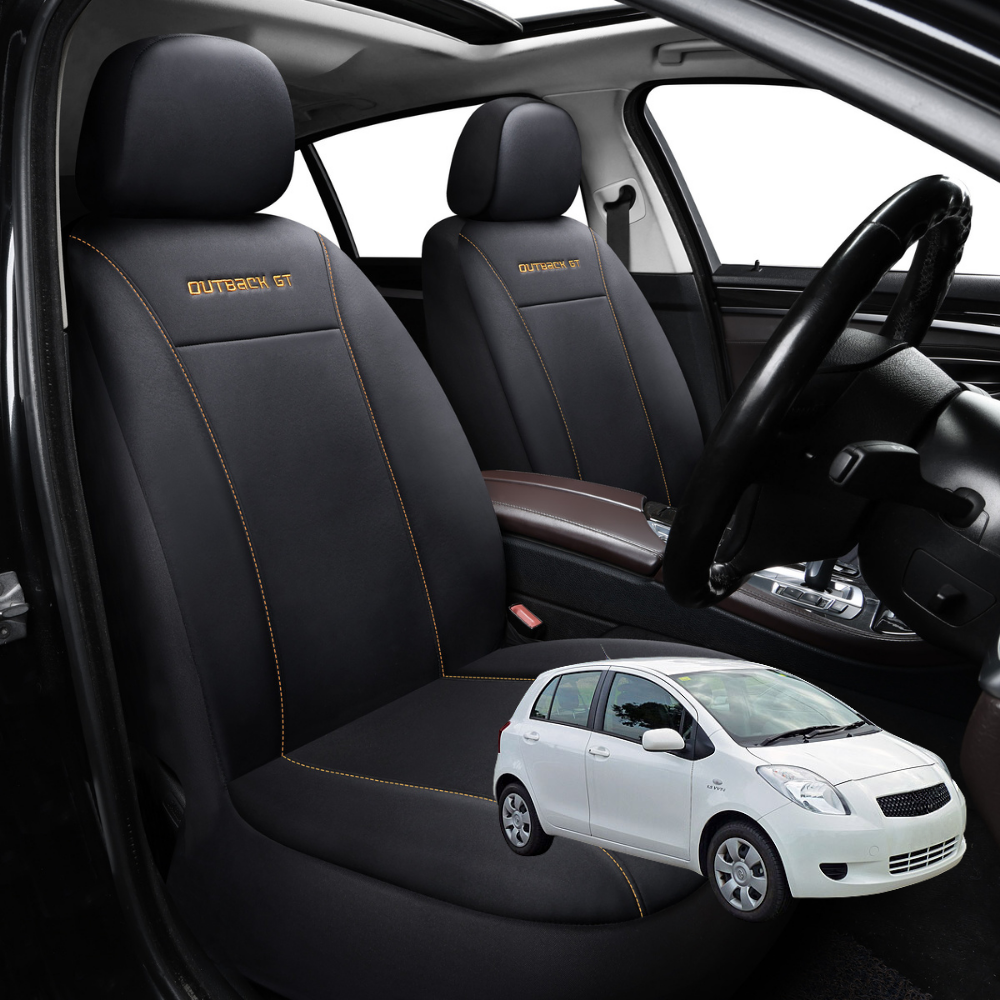 Car Seat Cover for Toyota Yaris 2005 - 2010 XP90 - Black-Front Only