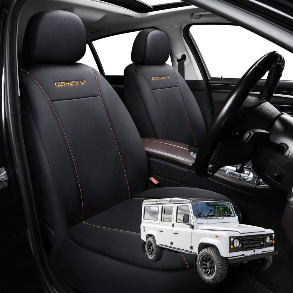 Car Seat Cover for Land Rover Defender 110 1990 - 2007 - Black-Front Only