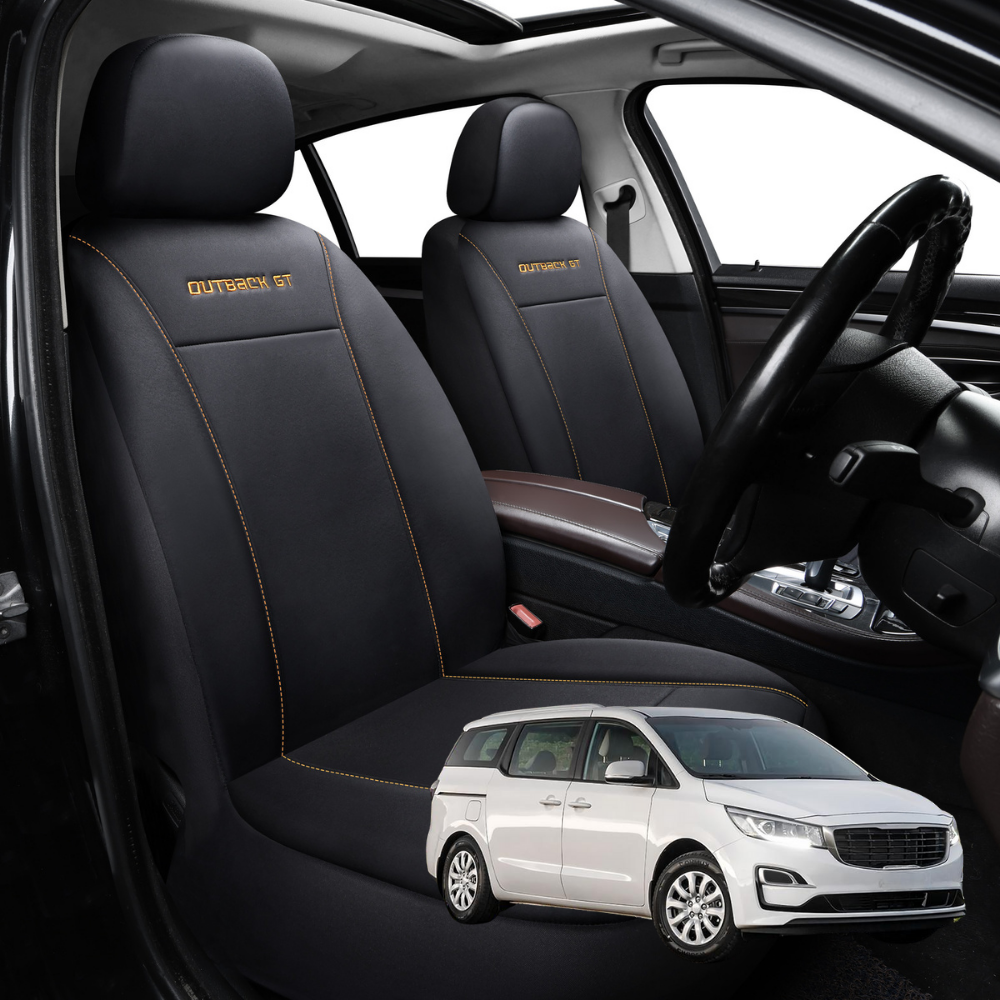 Car Seat Cover for Kia Carnival 2015 - 2020 (YP) - Black-Front Only