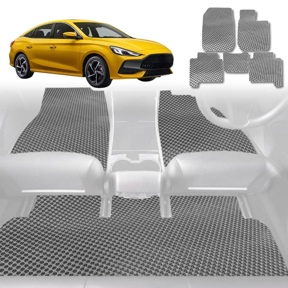 6D Diamond Car Floor Mats for All-new MG 5 2023-Current-Full Set-Grey-Outback GT
