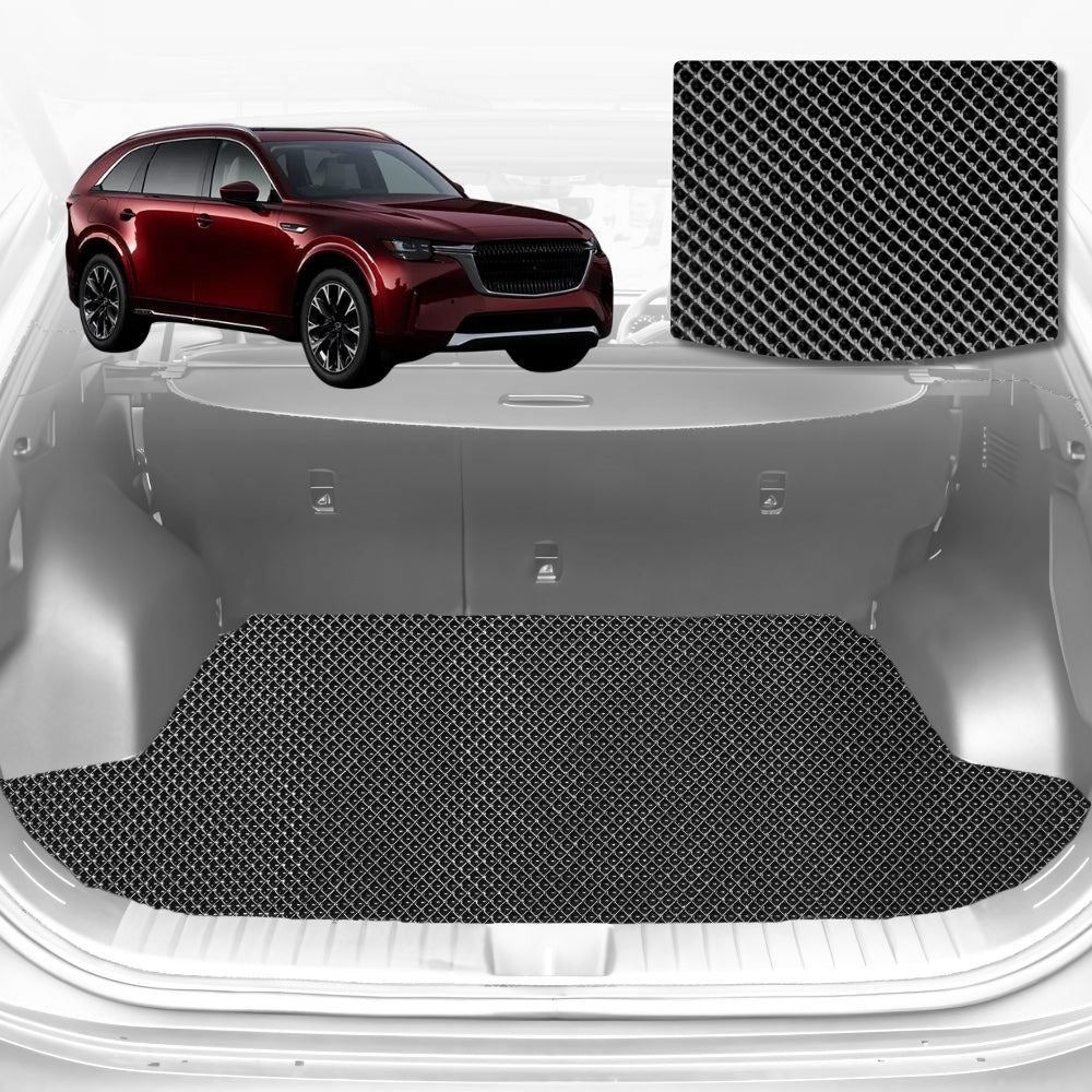 6D Diamond Car Boot Mat for All-new Mazda CX-90 2024-Current-5 Seater-Cargo Mat-Black-Outback GT