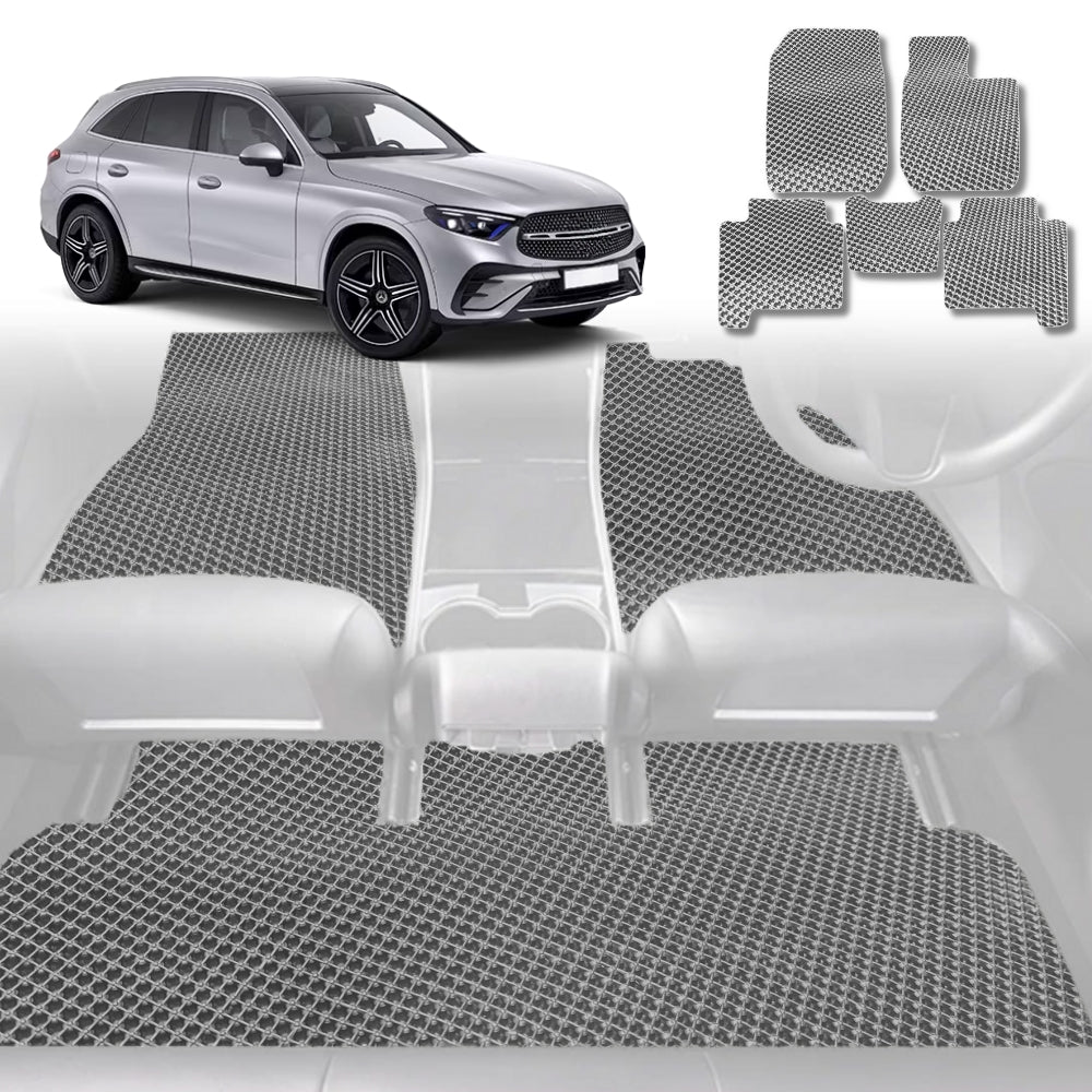 6D Diamond Car Floor Mats for All-new Mercedes-Benz GLC (X254)2023-Current-Full Set-Grey-Outback GT
