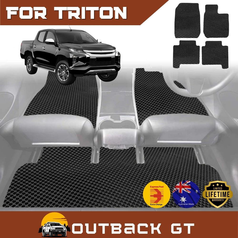 6D Diamond Car Floor Mats for All-new Mitsubishi Triton Double Cab (LC/MV)2024-Current Full Set | Heavy Duty Carpet Liner