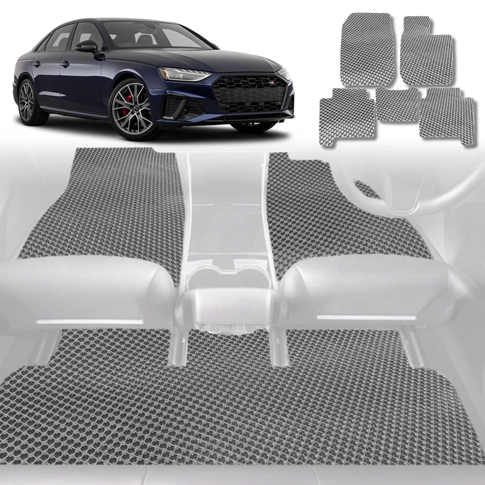 6D Diamond Car Floor Mats for Audi A4 S4 RS4 2016-Current-Full Set-Grey-Outback GT