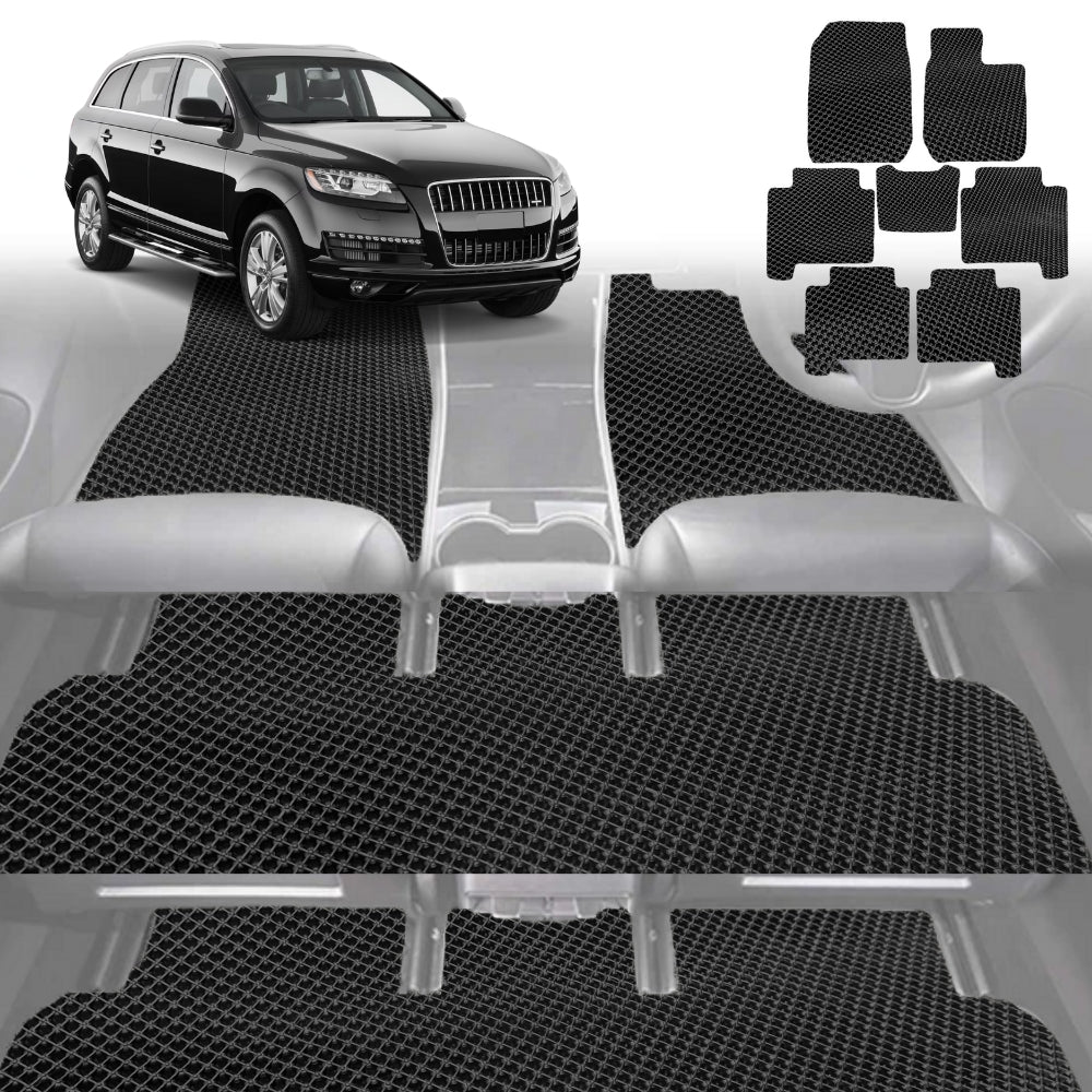 6D Diamond Car Floor Mats for Audi Q7 SQ7 2015-Current-Ultimate Set-Black-Outback GT