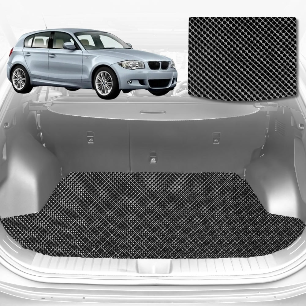 6D Diamond Car Boot Mat for BMW 1 Series 5-Door Hatch (E87)2004-2013-Cargo Mat-Black-Outback GT
