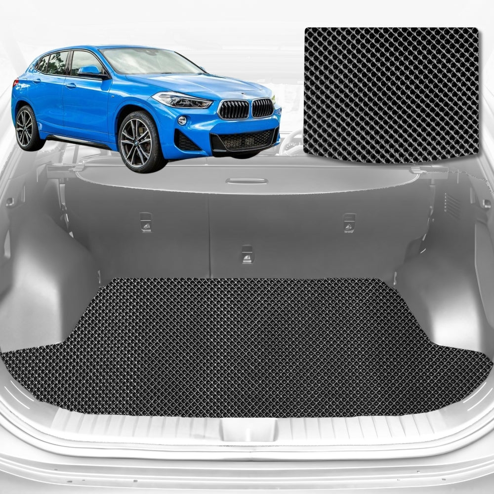 6D Diamond Car Boot Mat for BMW X2 (F39)2017-Current-Cargo Mat-Black-Outback GT