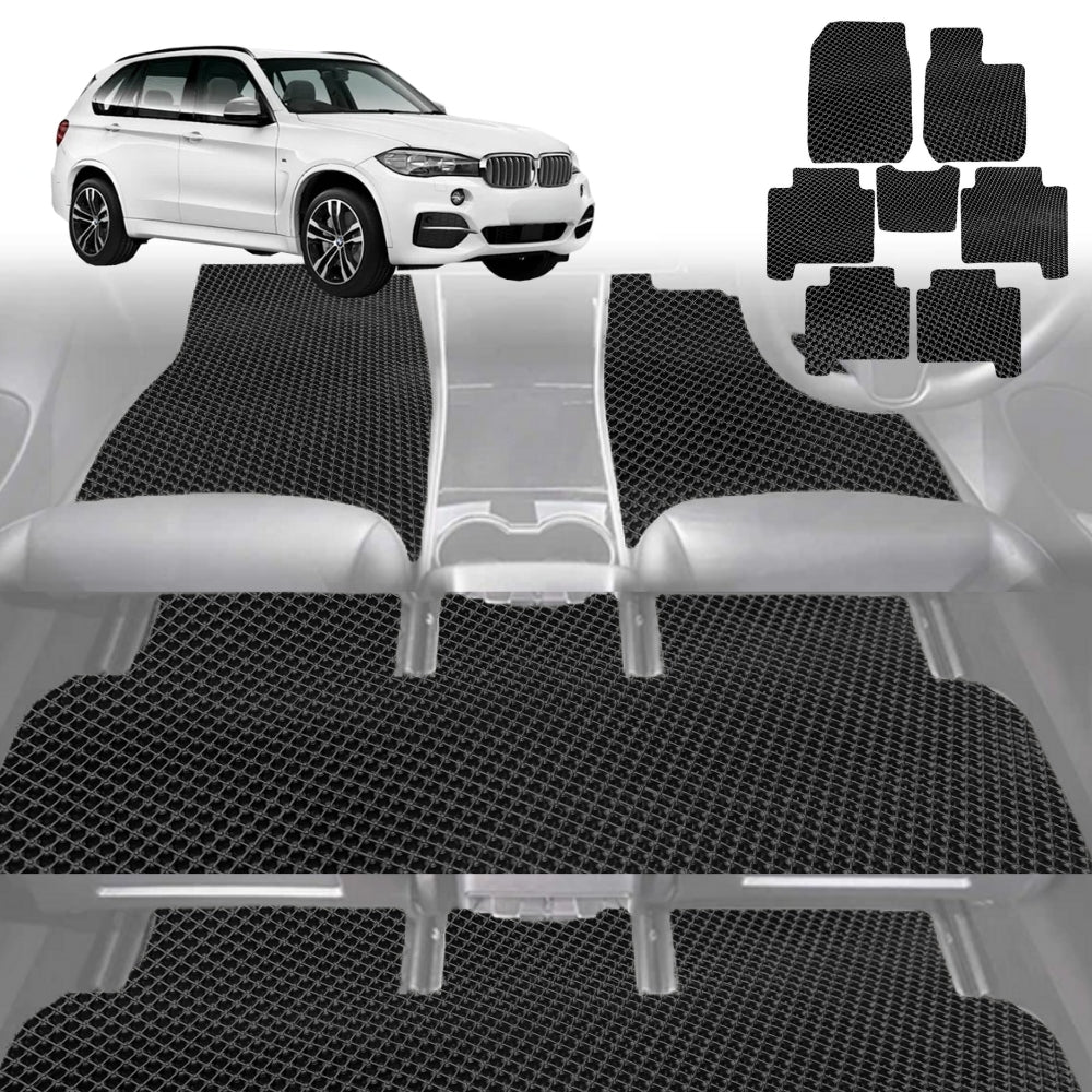 6D Diamond Car Floor Mats for BMW X5 2013-2018-Ultimate Set-Black-Outback GT