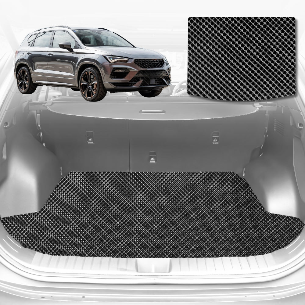 6D Diamond Car Boot Mat for Cupra Ateca 2016-Current-Cargo Mat-Black-Outback GT
