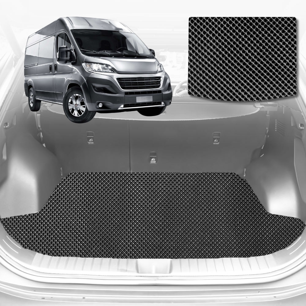6D Diamond Car Boot Mat for FIAT Ducato 2006-Current-Cargo Mat-Black-Outback GT