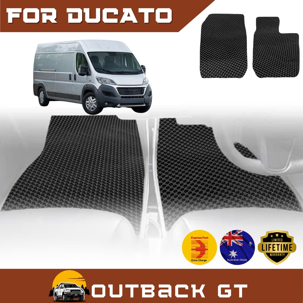 6D Diamond Car Floor Mats for FIAT Ducato 2006-Current Front Set | Heavy Duty Carpet Liner