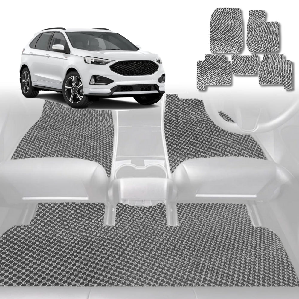 6D Diamond Car Floor Mats for Ford Endura 2018-2020-Full Set-Grey-Outback GT