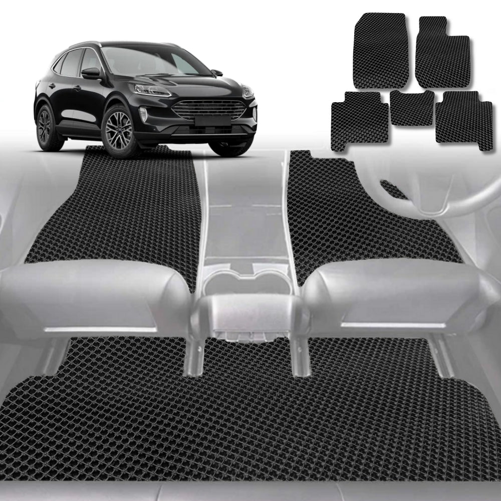 6D Diamond Car Floor Mats for Ford Escape 2020-Current-Full Set-Black-Outback GT