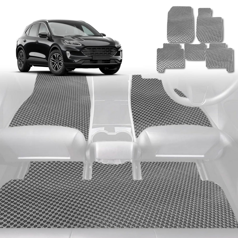 6D Diamond Car Floor Mats for Ford Escape 2020-Current-Full Set-Grey-Outback GT