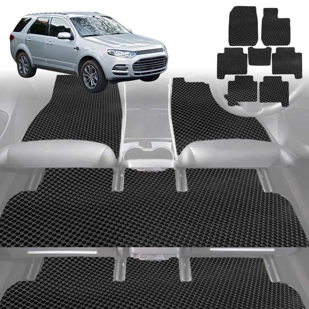 6D Diamond Car Floor Mats for Ford Territory 2004-2011-Ultimate Set-Black-Outback GT