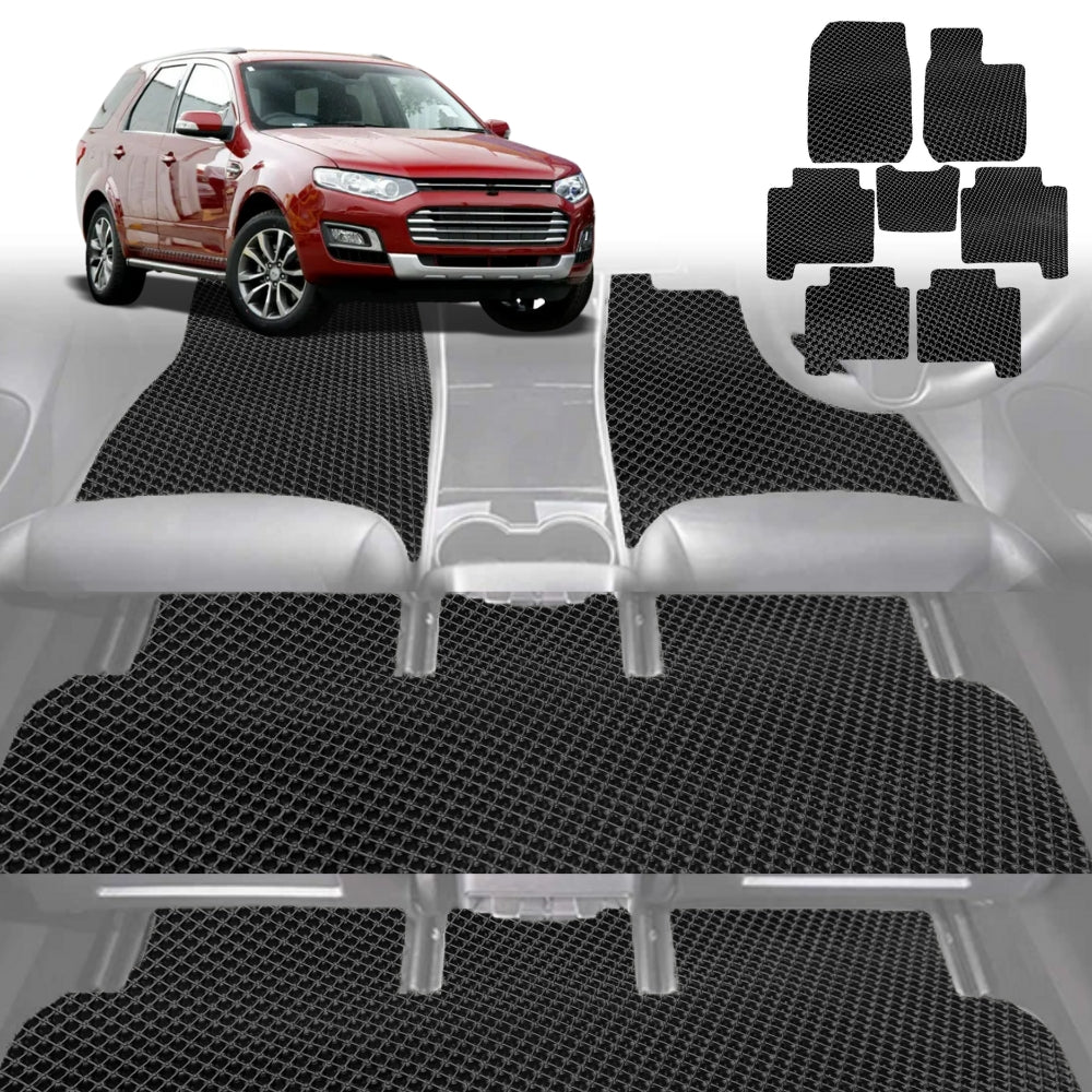 6D Diamond Car Floor Mats for Ford Territory 2011-2016-Ultimate Set-Black-Outback GT
