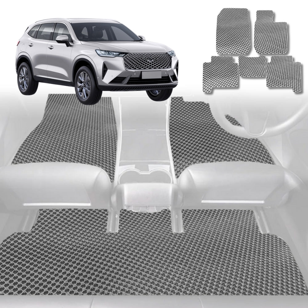 6D Diamond Car Floor Mats for GWM Haval H6 2020-Current-Full Set-Grey-Outback GT