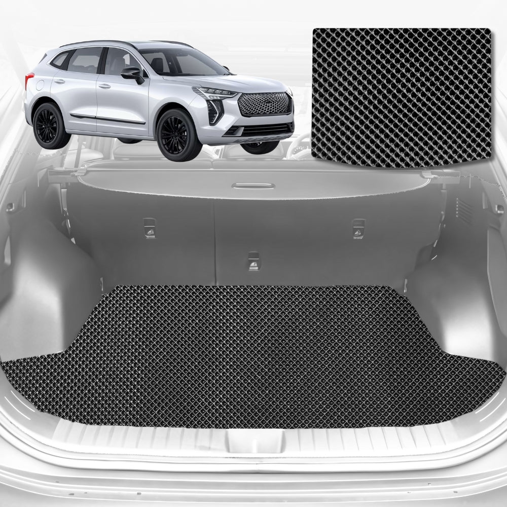 6D Diamond Car Boot Mat for GWM Haval Jolion 2020-Current-Cargo Mat-Black-Outback GT