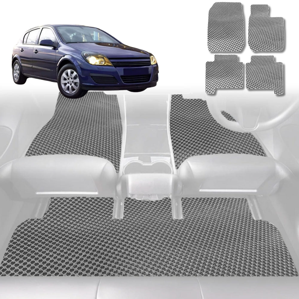 6D Diamond Car Floor Mats for Holden Astra (AH)2004-2009-Full Set-Grey-Outback GT
