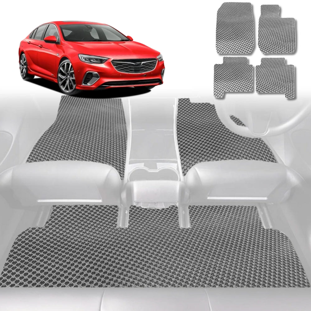6D Diamond Car Floor Mats for Holden Commodore (ZB)2018-2020-Full Set-Grey-Outback GT