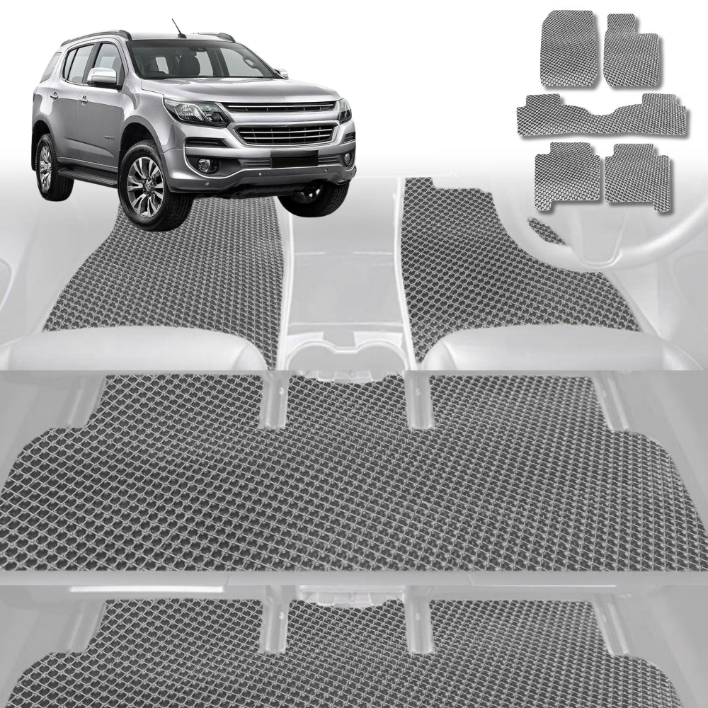 6D Diamond Car Floor Mats for Holden Trailblazer 2016-2020-Ultimate Set-Grey-Outback GT