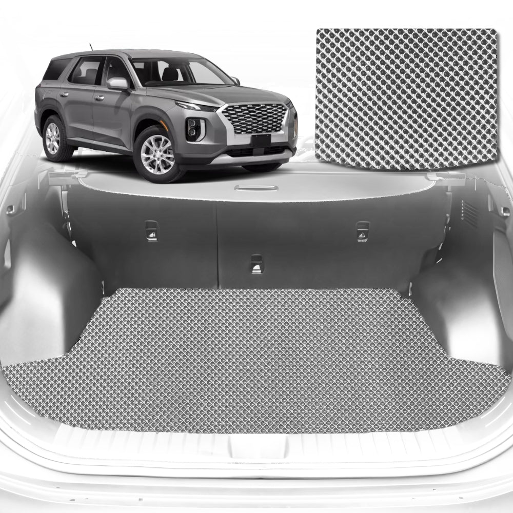 6D Diamond Car Boot Mat for Hyundai Palisade 8 Seater2021-Current-Cargo Mat-Grey-Outback GT