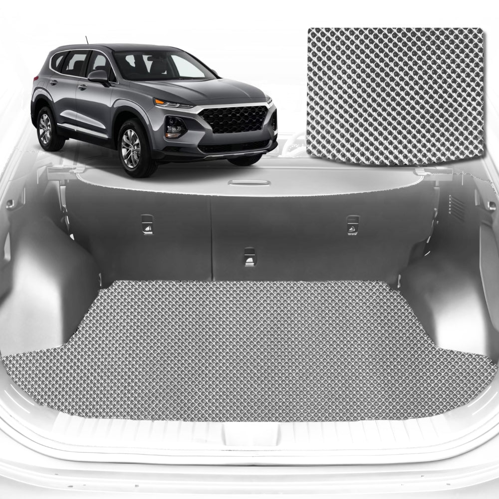 6D Diamond Car Boot Mat for Hyundai Santa Fe (TM)2019-Current-Cargo Mat-Grey-Outback GT