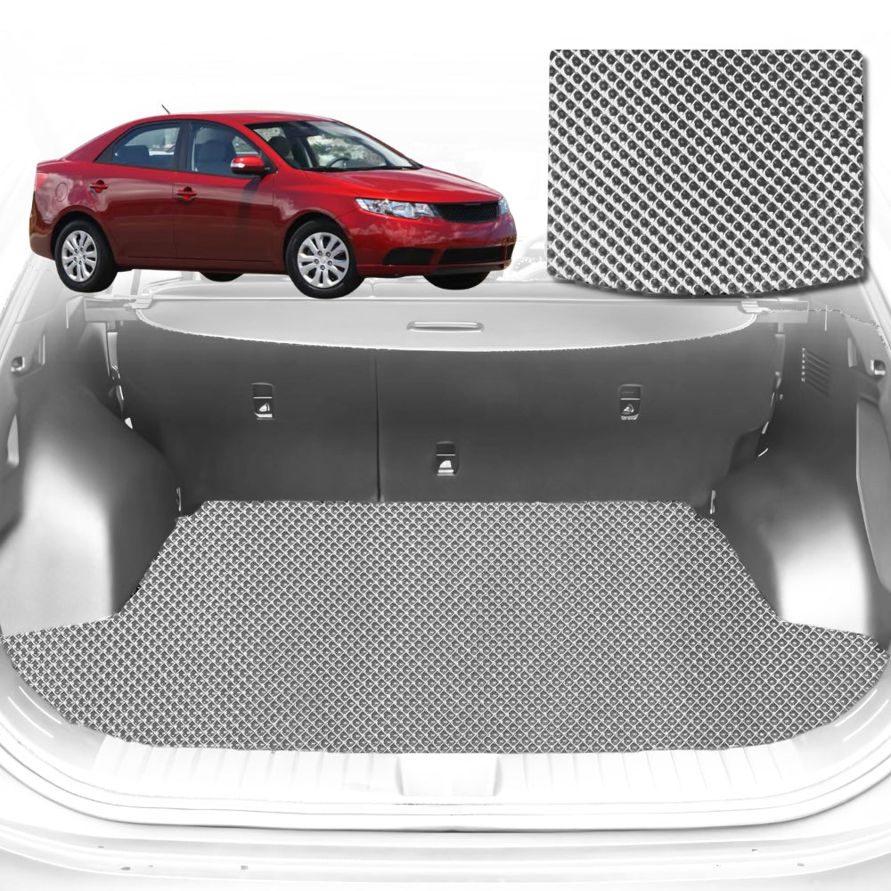 6D Diamond Car Boot Mat for Kia Cerato (TD)2009-2013-Hatch-Cargo Mat-Grey-Outback GT